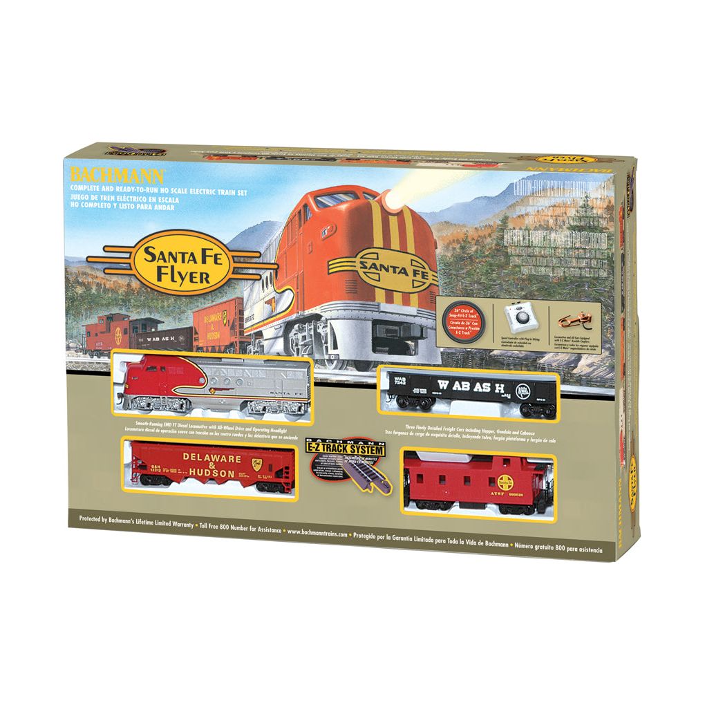 Bachmann, 00647, HO Scale, Santa Fe Flyer Set ,with E-Z Track