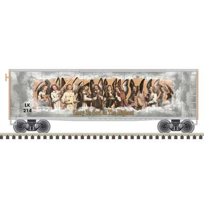 Atlas Trainman N 50006483 40' Plug Door Box Car, Christmas Angels #LK214