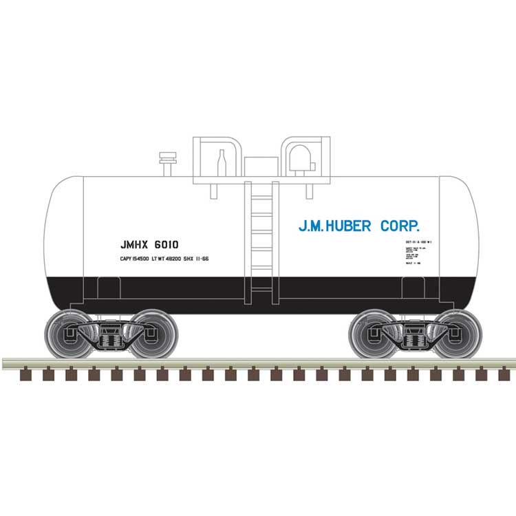 Atlas, 50006879, N Scale, 28' Beer Can Shorty Tank Car, JM Huber, JMHX, #6004