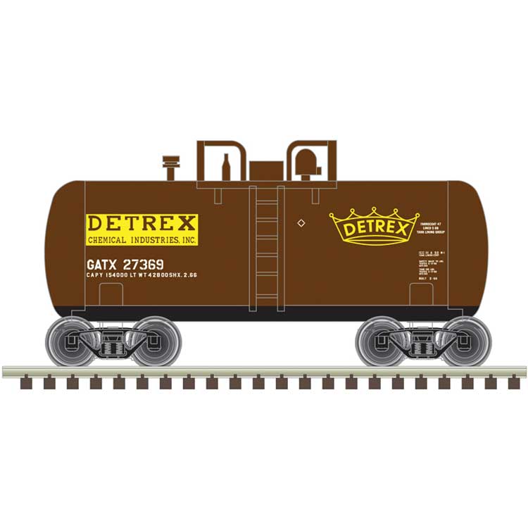 Atlas, 50006873, N Scale, 28' Beer Can Shorty Tank Car, Detrex GATX, #27367
