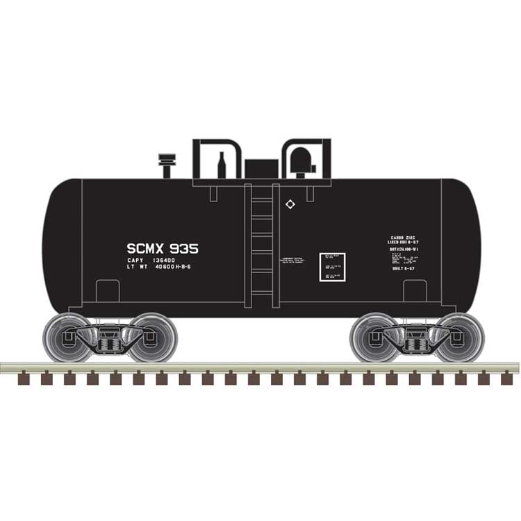 Atlas, 50006881, N Scale, 28' Beer Can Shorty Tank Car, Shell Chemical, SCMX, #935