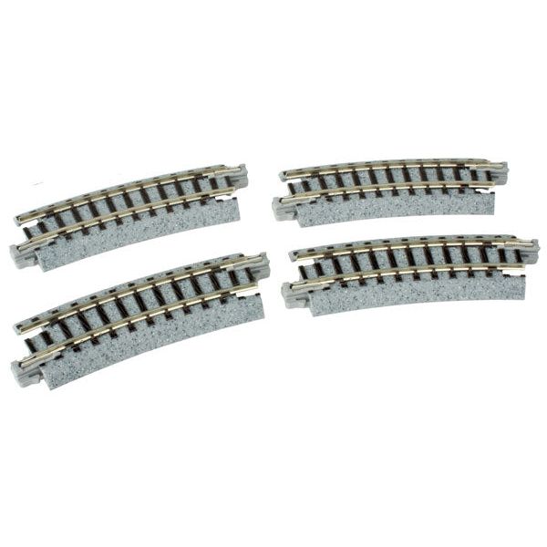 Kato, 20-101, N Scale, Curved Track 9.75" Radius 15-Degree pkg(4)