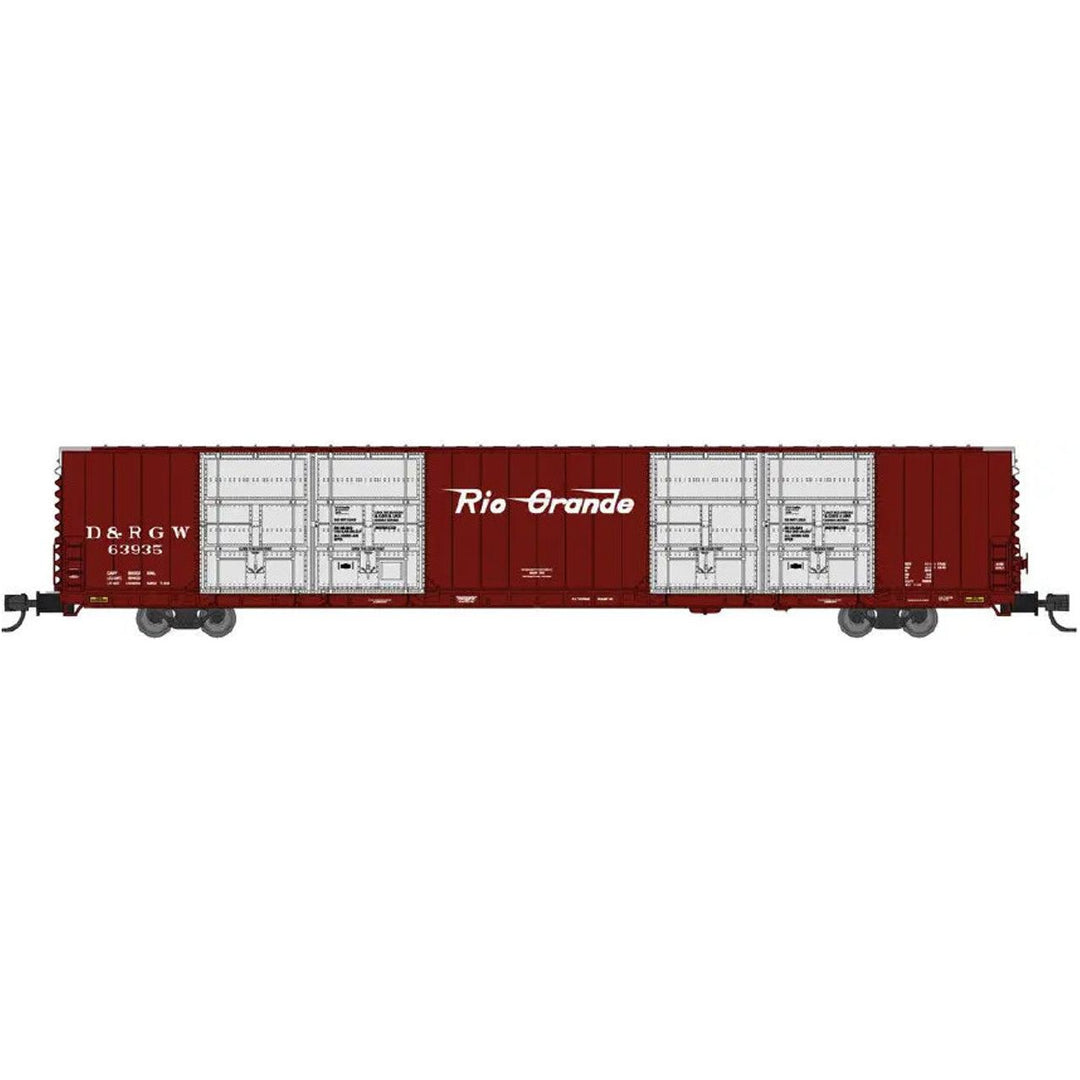 Bluford Shops, N Scale, 87345, 86’ Quad Door Boxcar, Rio Grande, post-'74, #63936