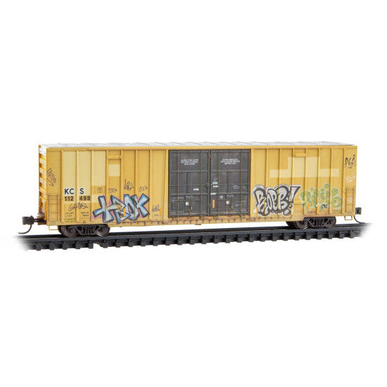 Micro-Trains, 123 44 150, N Scale, 60' High-Cube Boxcar, Kansas City Southern ex-TTX, # 112499, Weathered