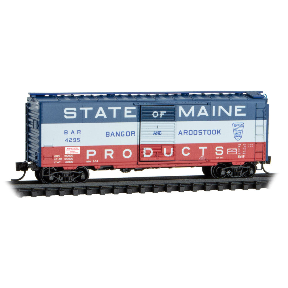 Micro-Trains, 020 00 497, N Scale, 40' Standard Boxcar, Bangor & Aroostoock, #4295