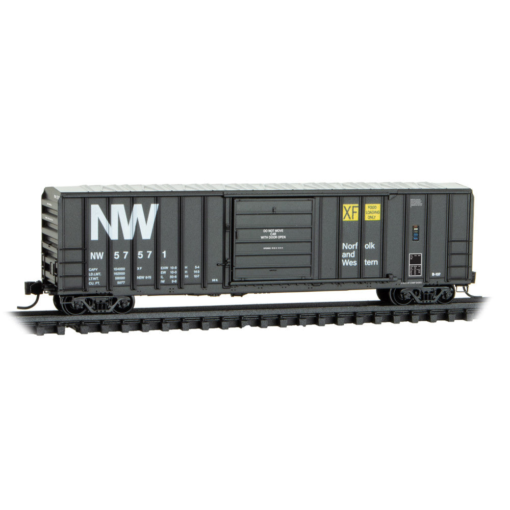 Micro-Trains, 025 00 456, N Scale, 50' Rib Side Boxcar, Norfolk & Western,  #57571