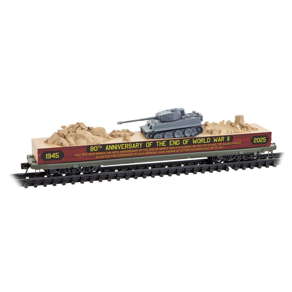 Micro-Trains, 137 00 074, 68' Flatcar, Department of Defense End of the World War II Honorary Car