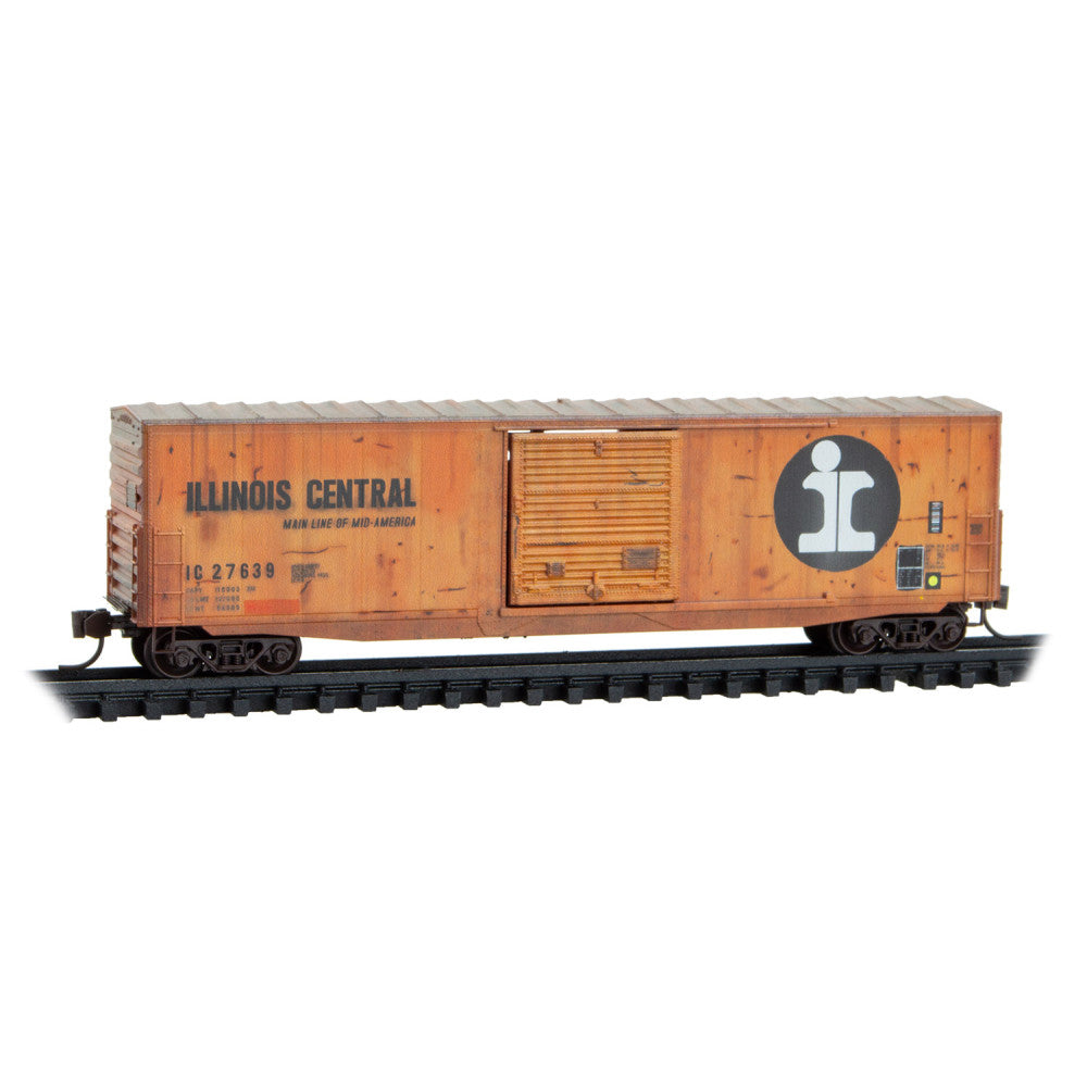 Micro-Trains, 180 44 530, N Scale, 50' Standard Box Car, Illinois Central, #27639, Weathered
