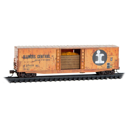 Micro-Trains, 180 44 530, N Scale, 50' Standard Box Car, Illinois Central, #27639, Weathered