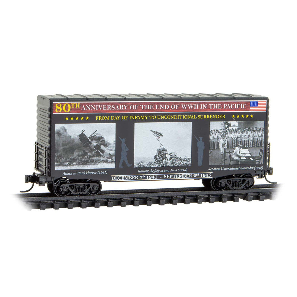 Micro-Trains, N Scale, 101 00 840, 40' Hy-Cube Box Car With Single Door, End of WWII in the Pacific Honorary Car