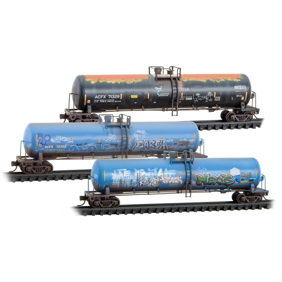 Micro-Trains, 983 05 101, N Scale, 56' General Service Tank Cars, Weathered, 3 Pack