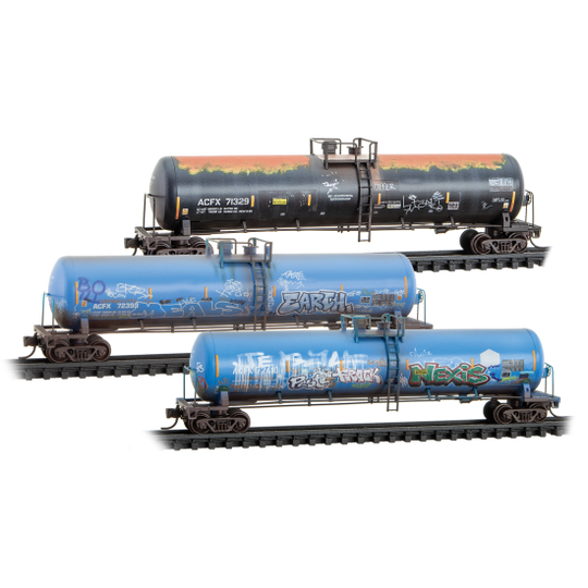 Micro-Trains, 983 05 101, N Scale, 56' General Service Tank Cars, Weathered, 3 Pack