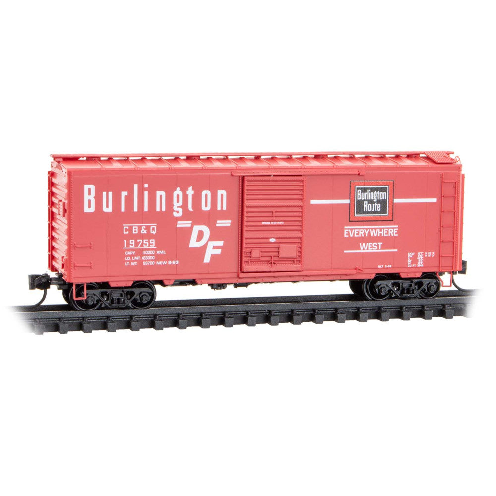 Micro-Trains, 983 00 240, N Scale, Chicago, Burlington and Quincy 4-Car Runner Pack #240