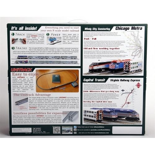 Kato, 106-0031, N Scale, Chicago Metra MP36PH Commuter Series, Starter Set