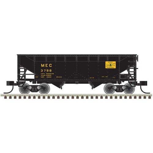 Atlas, 50006136, N Scale, 2-Bay Offset Hopper - Flat End, with coal load, Maine Central