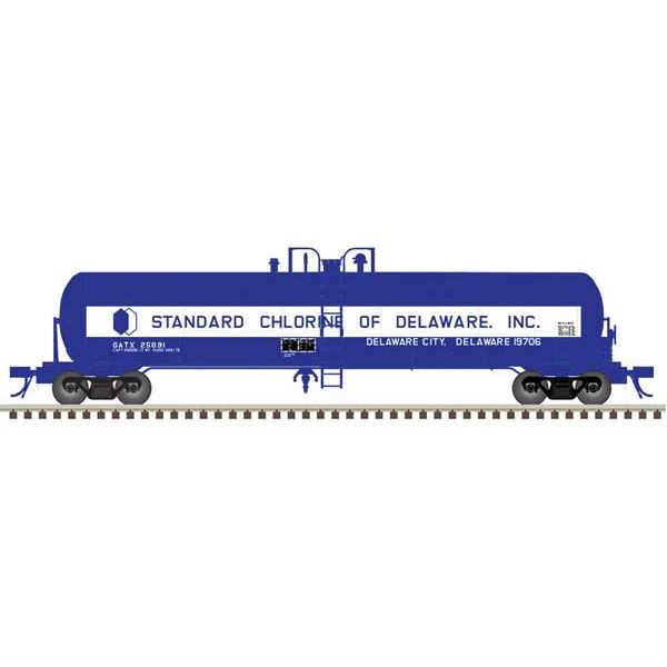 Atlas, 50006308, N Scale, GATX 20,700-Gallon Tank Car, Standard Chlorine of Delaware, GATX, #25085