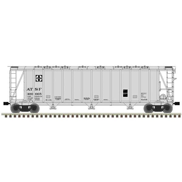 Atlas, N Scale, 50006337, General American 3500 Dry-Flo 3-Bay Covered Hopper, Santa Fe, #3000964