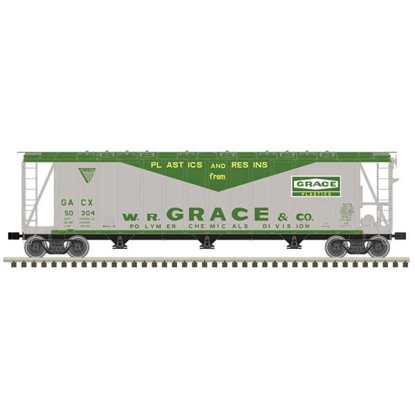 Atlas, N Scale, 50006344, General American 3500 Dry-Flo 3-Bay Covered Hopper, WR Grace GACX, #50234