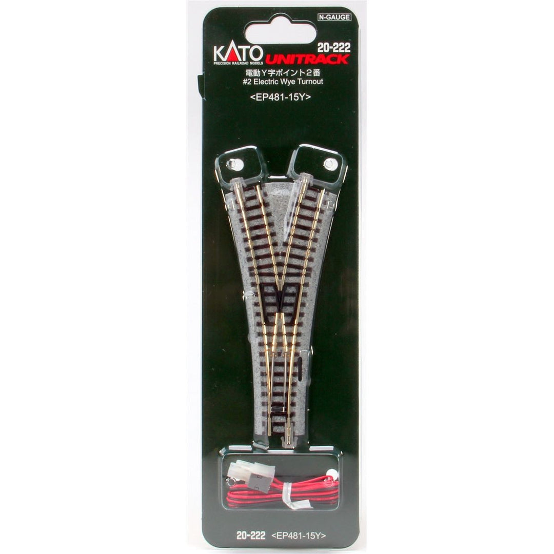 Kato, 20-222, N Scale, #2 Electric Remote Wye Turnout With 19" Radius Curves