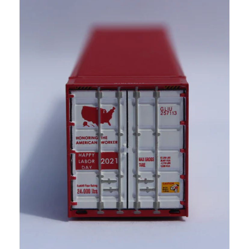 JTC, 485026, N Scale,  48' High Cube corrugated container "VS" Labor Day RED