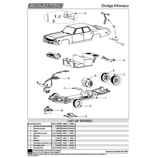 Scalextric, C4408 Dodge Monaco - Chicago Fire Department 1:32