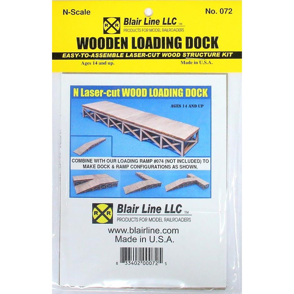 Blair Line, 072, N Scale, Wood Loading Dock Kit