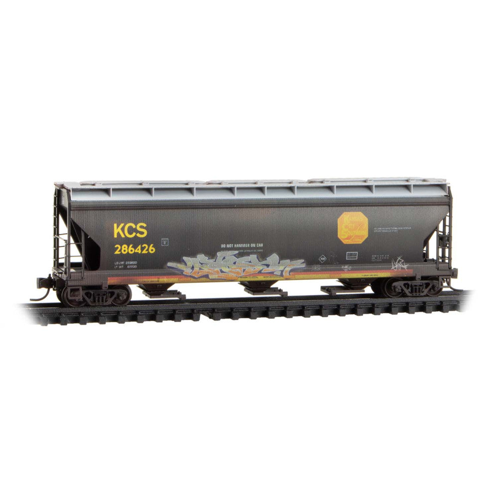 Micro-Trains, 983 05 097, N Scale, 3-Bay Covered Hoppers, KCS, Weathered, 3-Pack