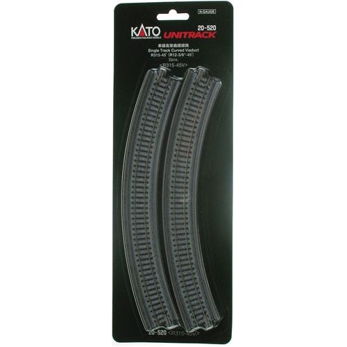 Kato, 20-520, N Scale, Unitrack, 45-Degree 12-3/8" Radius Curved Viaduct