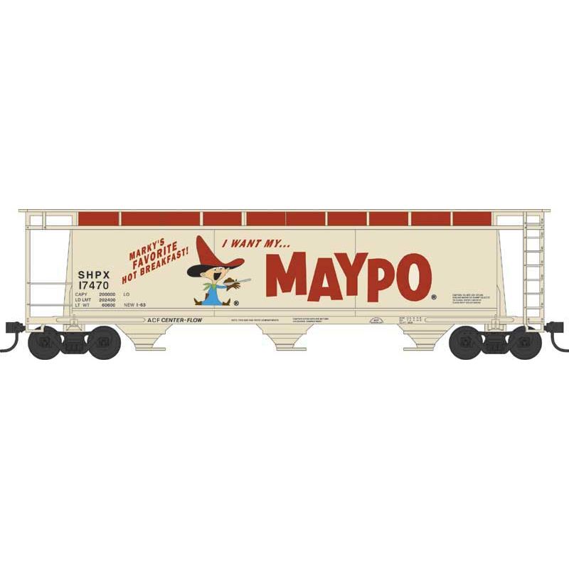 Bowser, 38148, N Scale, 3-Bay Cylindrical Covered Hopper, Maypo, #17481