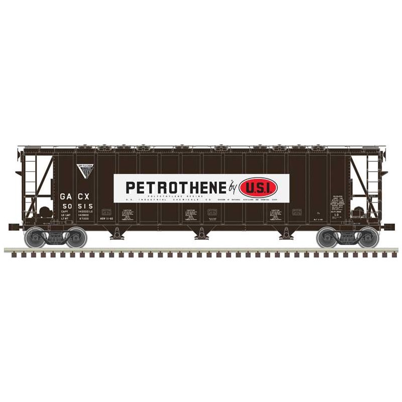 Atlas, N Scale, 50006332, General American 3500 Dry-Flo 3-Bay Covered Hopper,USI Petrothene, GACX, #50324