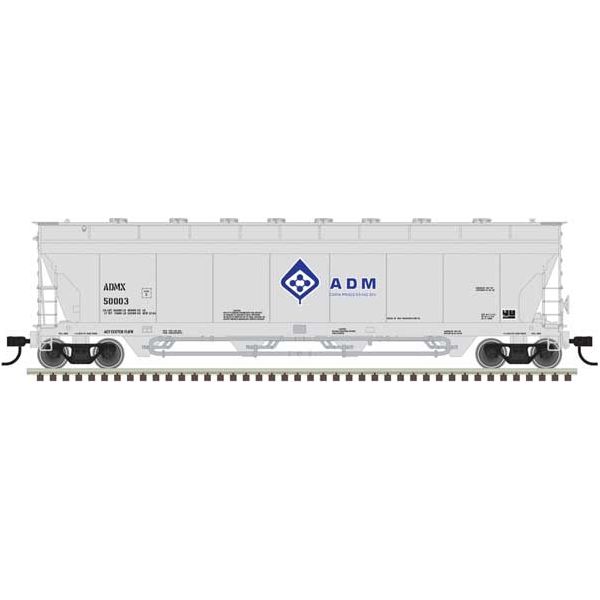Atlas, 50006072, N Scale, Pressureaide Centerflow Covered Hopper, ADM, #50076