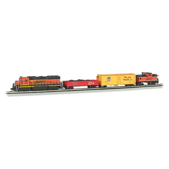 Bachmann, 24132, N Scale, Roaring Rails Diesel Train Set, Burlington Northern Santa Fe, (Sound And DCC Equipped)