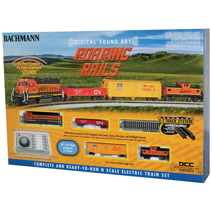 Bachmann, 24132, N Scale, Roaring Rails Diesel Train Set, Burlington Northern Santa Fe, (Sound And DCC Equipped)