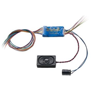 Digitrax, SDH167D, 1 Amp/2 Amp Peak, Series 7 Hard wired Sound Decoder