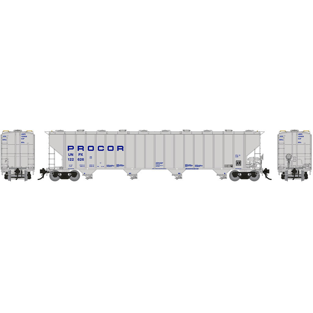 Rapido, 157002, HO Scale, Procor 5820 Covered Hoppers, Procor (UNPX) (6 Pack)