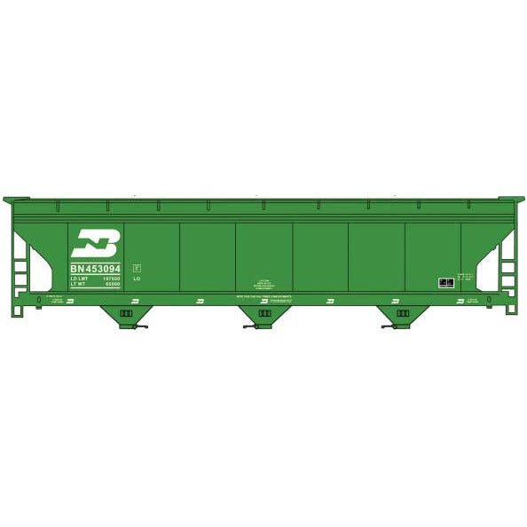 Accurail, HO Scale, 81461, 3-Bay ACF Covered Hopper Cars,  Burlington Northern, (Single), HO Scale Kit