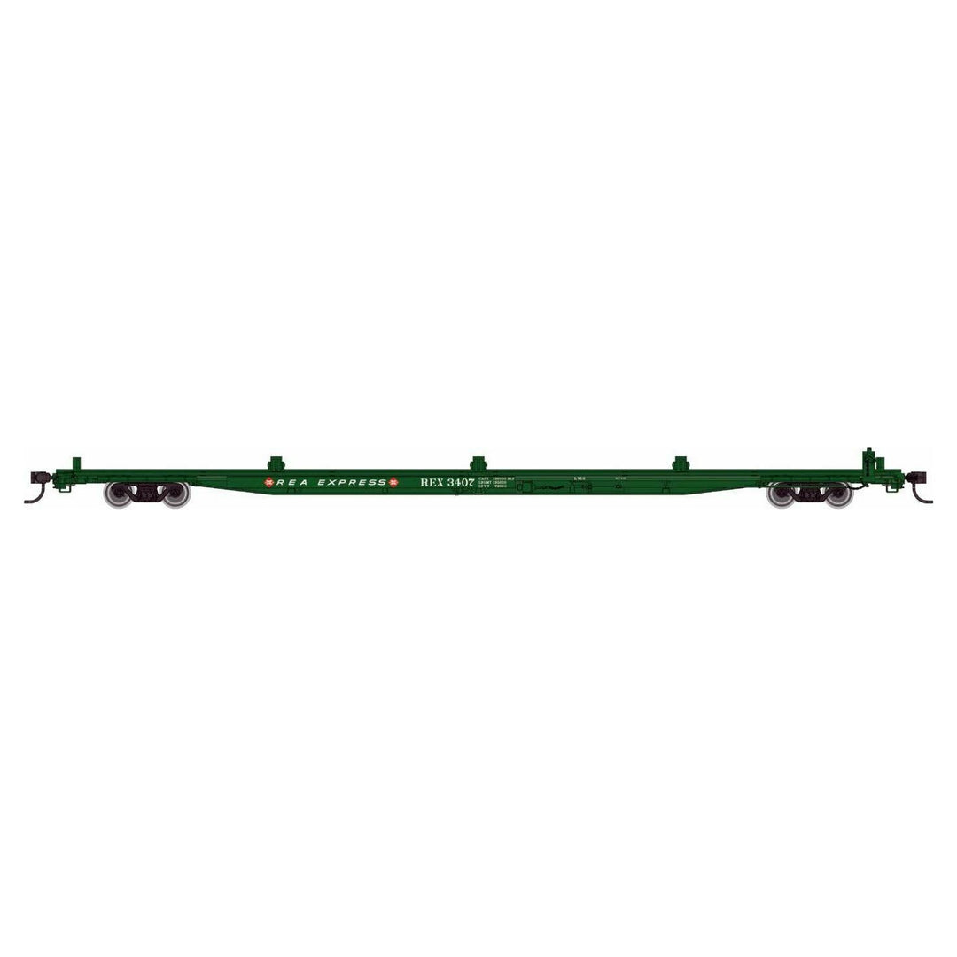 Walthers Mainline, HO Scale, 910-5527, 85' General American G85 Flat Car, Railway Express Agency, #3407