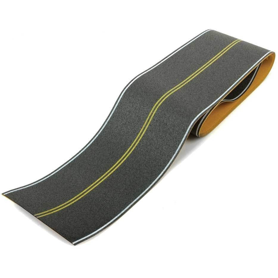 Walthers SceneMaster HO 949-1252 Flexible Self-Adhesive Paved Roadway, Vintage And Modern No Passing Zone (Double Yellow Center Line)