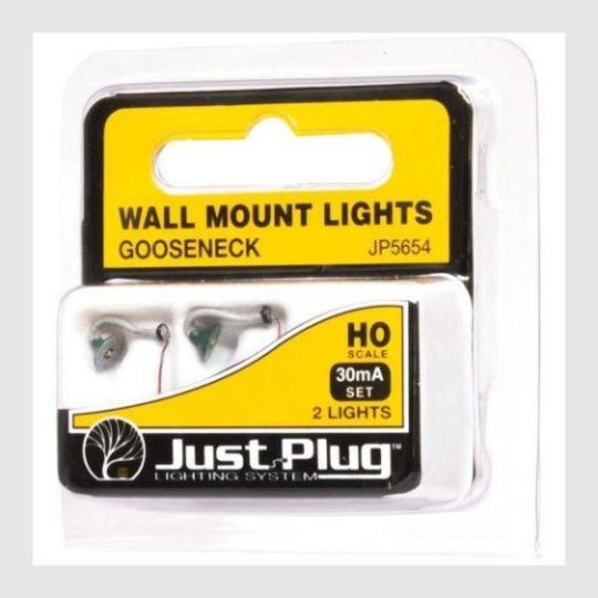 339332988951 - Woodland Scenics Jp5654 - Gooseneck Wall Mount Lights (Pack Of 2) Ho Scale - Rj's Trains