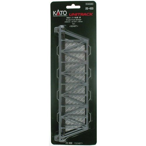 Kato, 20-433, N Scale, Unitrack, 9-3/4" Truss Bridge, Silver