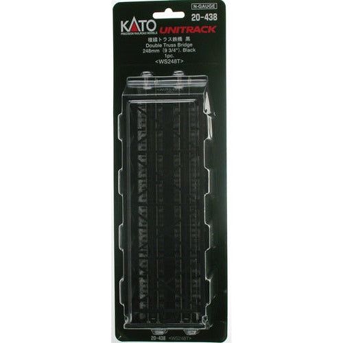 Kato, N Scale, 20-438, Unitrack, 9-3/4" Double Track Truss Bridge, Black