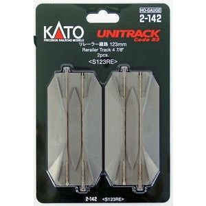 Kato, 2-142, HO Scale, Unitrack, 123mm 4-7/8", Road Crossing And Rerailer Track, (2 pieces)