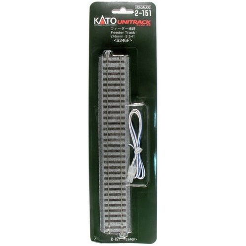 Kato, 2-151, HO Scale, Unitrack, 246mm 9-3/4", Straight Feeder Track, (1 piece)