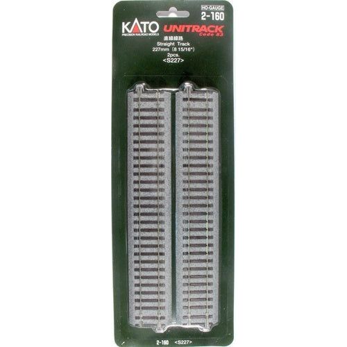 Kato, 2-160, HO Scale, Unitrack, 227mm 8-15/16" Straight, (2 pieces)