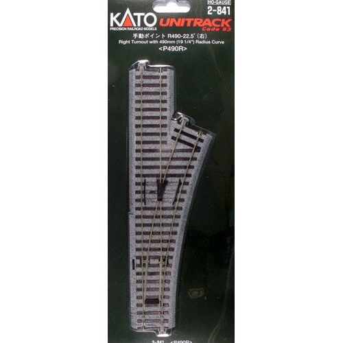 Kato, 2-841, HO Scale, Unitrack, #4, Manual Right Turnout