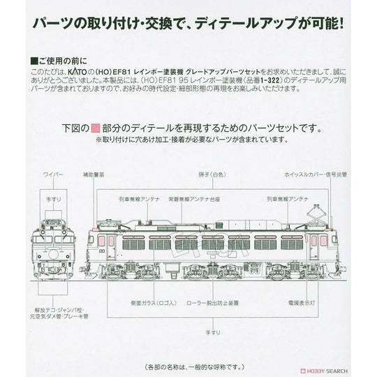 Kato, 7-103-2, HO Scale, Upgrade Kit for EF81-95 Rainbow