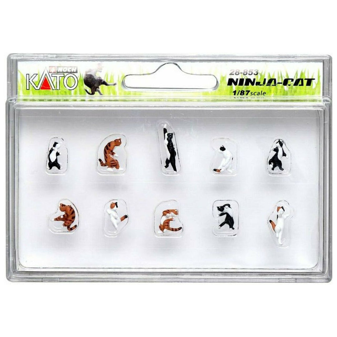 Kato, 6-605, HO Scale, Ninja-Cat Figure Set, 10 Cats included