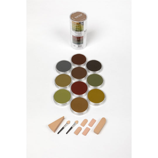 PanPastel, 30105, Extra Dark Shades - Warm (10 Colors) , Plus Sofft Tools