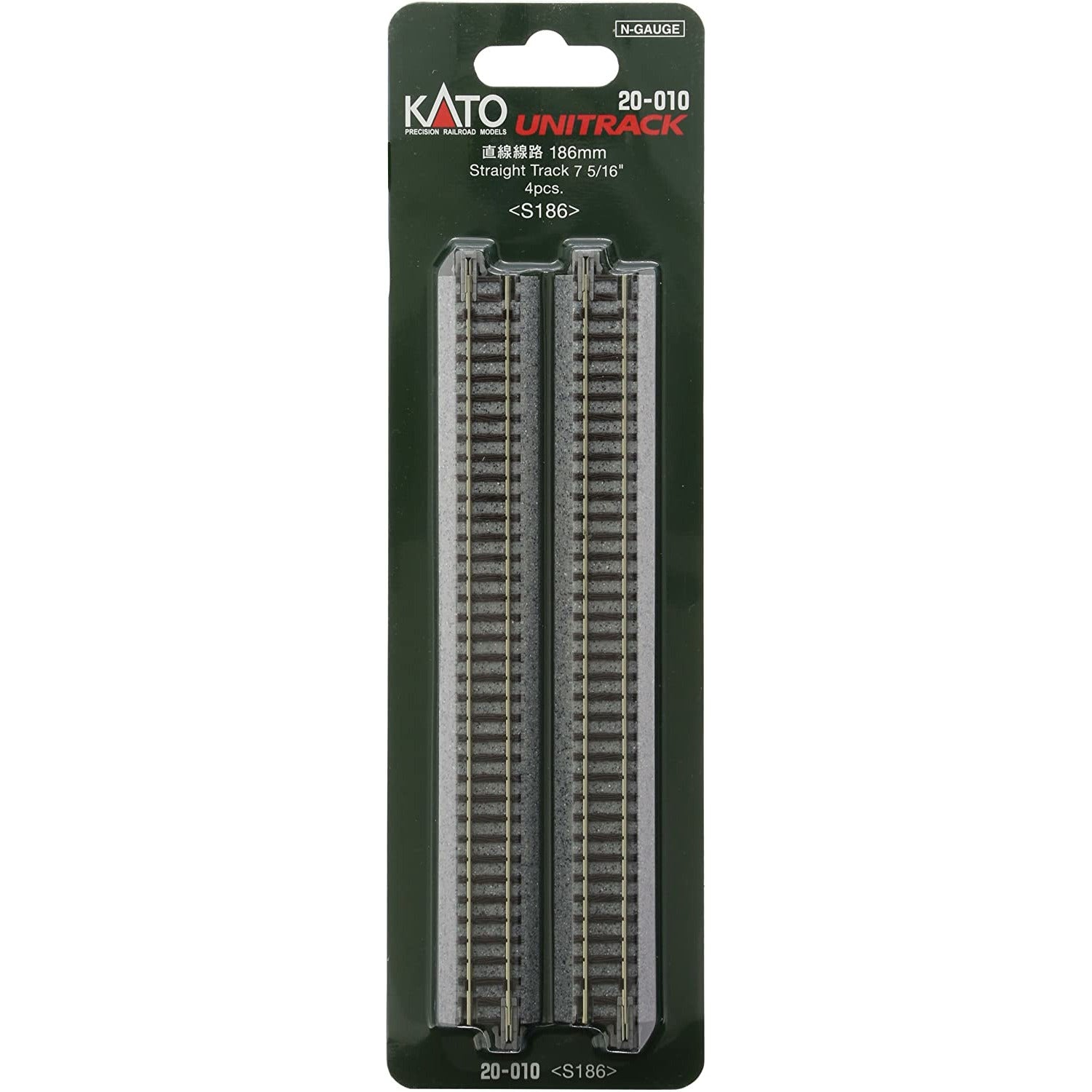 Kato, 20-010, N Scale, Unitrack 7 5/16", Straight (4 Pieces)
