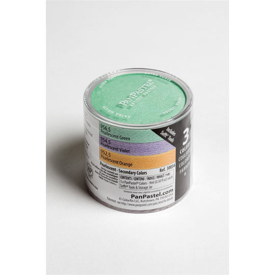 PanPastel, 30034, 3-Color, Pearlescents - Secondary (3 Color Set), Plus Sofft Tools
